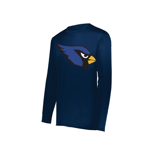 [222822.065.XS-LOGO1] Men's LS Smooth Sport Shirt (Adult XS, Navy, Logo 1)