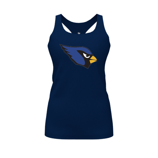 [FT0TRBNV-FYS-LOGO1] Decker Racerback Tank Top (Female Youth S, Navy, Logo 1)
