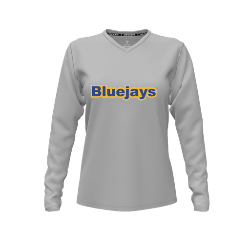 [FTLVCFGY-FYXS-LOGO3] Comfort T-Shirt (Female Youth XS, Gray, V Neck, Logo 3, Long Sleeve)