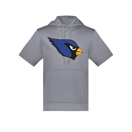 [6871.059.S-LOGO1] Men's Dri Fit Short Sleeve Hoodie (Adult S, Gray, Logo 1)