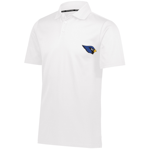 [222568.005.S-LOGO1] Men's Prism Polo (Adult S, White, Logo 1)