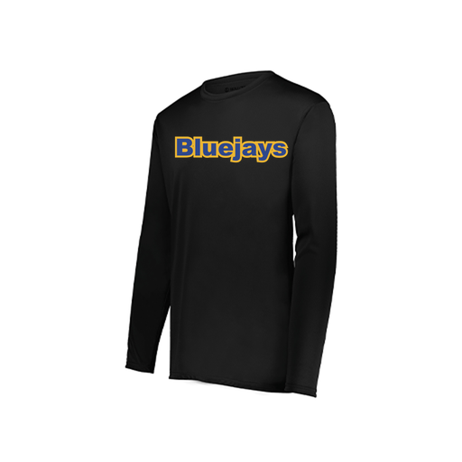 [222823.080.S-LOGO3] Youth LS Smooth Sport Shirt (Youth S, Black, Logo 3)