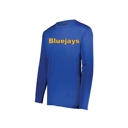 [222823.060.S-LOGO2] Youth LS Smooth Sport Shirt (Youth S, Royal, Logo 2)