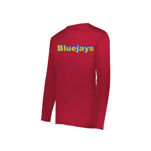 [222823.083.S-LOGO2] Youth LS Smooth Sport Shirt (Youth S, Red, Logo 2)