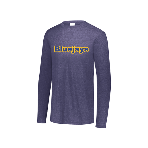 [FTLCUBNV-YS-LOGO3] Decker Youth Tri-Blend T-Shirt - Long Sleeve (Youth S, Navy, Logo 3)