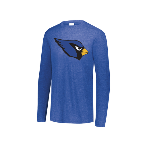 [FTLCUBRY-YS-LOGO1] Decker Youth Tri-Blend T-Shirt - Long Sleeve (Youth S, Royal, Logo 1)