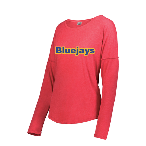 [FTLCUBRD-FAXS-LOGO3] Ladies LS Ultra-blend T-Shirt (Female Adult XS, Red, Logo 3)